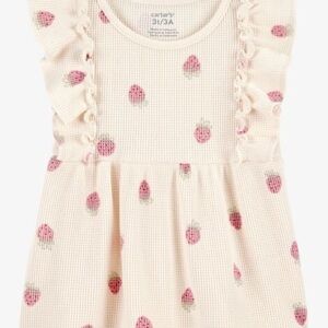 Carters strawberry waffle knit set